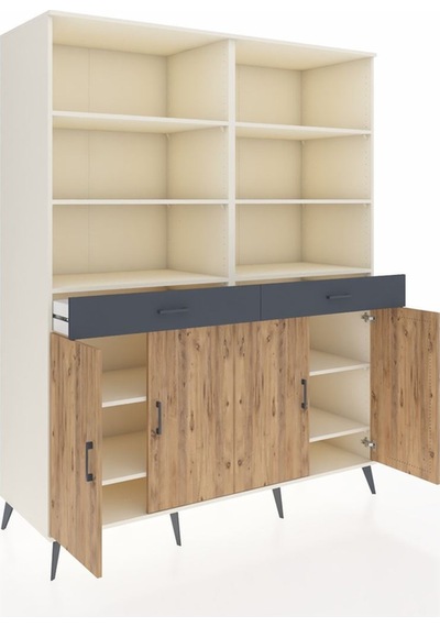 Kronos Gardrop 10 Raflı 2 Çekmeceli 4 Kapaklı 176x59x221 Aytaşı-çam/antrasit Çam/antrasit Kronos Gardrop 10 Raflı 2 Çekmeceli 4 Kapaklı 176x59x221 Aytaşı-çam/antrasit Çam/antrasit