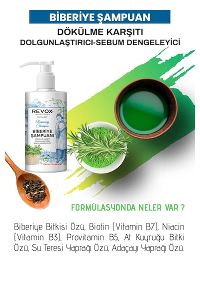 Revox Biberiye Özlü Arındırıcı Dökülme Karşıtı Şampuan 400 ML