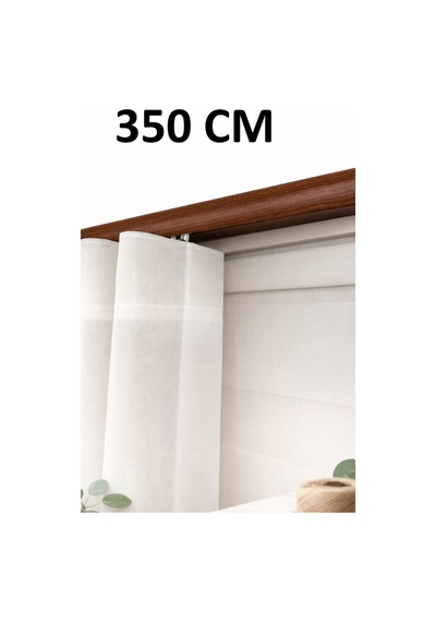 Ceviz Dekoratif Ray 2 Kanallı Dekoratif Metal Perde Kornişi Ceviz350cm - 847807672 Ceviz350cm