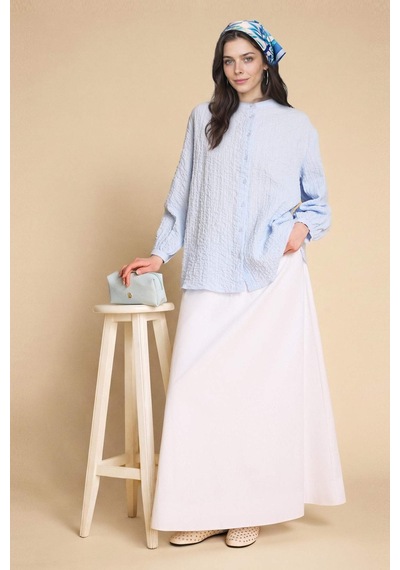 Defacto A Kesim Poplin Maxi Etek H5642ax26smwt79 Beyaz-wt79