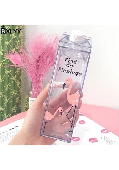 1 Adet 500ml Mika Süt Bardağı Su Kahve Içecek Şişesi Cam Değildir Kahve Ve Sunum Bardağı Flamingo Çok Renkli