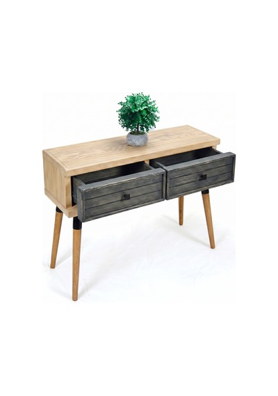 Mobenta Stria Entry: Modern Masif Dresuar 2 Çekmeceli Antre Konsolu - 120x31 Bz-an Krem-antrasit