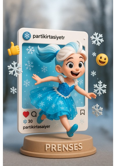 Parti Kırtasiye Karlar Ülkesi Elsa Kuyruklu Çocuk Kostümü Mavi
