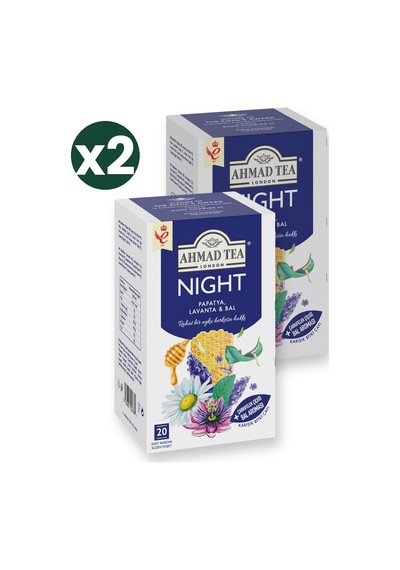 Ahmad Tea Night Karışık Bitki Çayı 20'li 2'li Ekonomik Paket Toplam 40 Poşet Çay