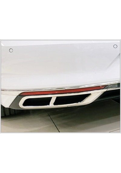Vw Passat B8.5 Krom Egzoz Çerçevesi 3 Prç 2019 Üzeri P.Çelik