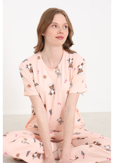 Elitol Bamboo Örme Desenli Kadın Pijama Takımı Desenli-6