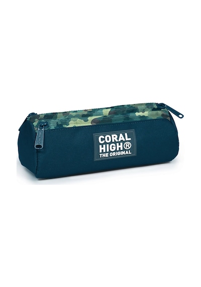 Coral High Üç Gözlü Okul Kalem Çantası - Kız Çocuk - Koyu Yeşil Çok Renkli