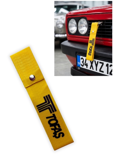 Tofaş Logolu Çıt Çıtlı Sarı Tampon Dili Çeki İpi Spor Görünümlü Oto Tampon Sticker & Arma Aksesuar