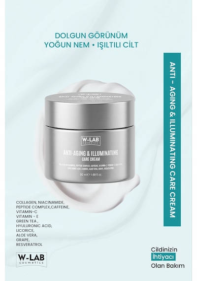 W-lab Cosmetics Anti-aging & Illuminating Cream 50 Ml Yüz, Boyun Ve Dekolte Aydınlatıcı Yaşlanma Karşıtı Krem