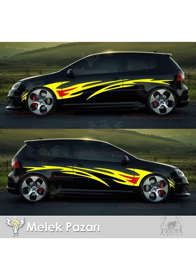 Tribal Desen Yan Gövde Oto Sticker