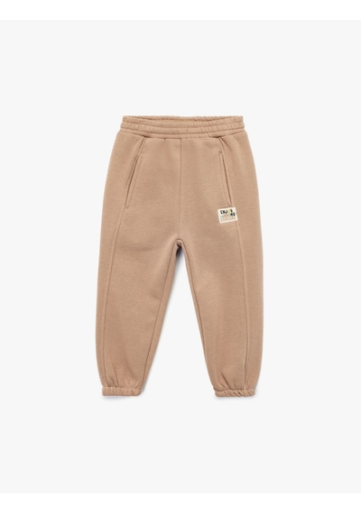 Koton Şardonlu Oversize Balon Form Jogger Eşofman Altı Kahverengi 7wmb40016tk Kahve