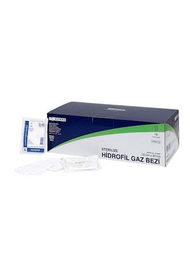 Kuteks Steril Hidrofil Gazlı Bez 30 x 80 CM 2'li 25 Adet
