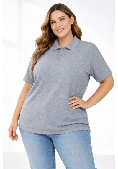 Buğrahayalin Pike Kumaş Düğmeli Yaka Battal Büyük Beden Günlük Kısa Kol Tişört T-shirt - Gri Gri Buğrahayalin Pike Kumaş Düğmeli Yaka Battal Büyük Beden Günlük Kısa Kol Tişört T-shirt - Gri Gri