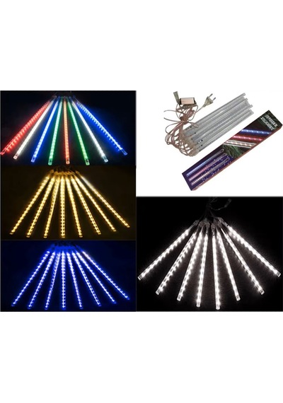 50cm Rgb Led 2mt. Meteor Yılbaşı Aydınlatması Yağmur Kar Efekti Tüp Su Geçirmez Parti Çıbık Işık Eklenebilir 6w 2m
