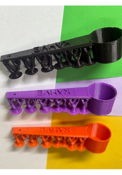 Kahve Yazılı Ağaç Gövdesi Saplı Kahve Ölçü Kaşığı 3 Lü Set Dekoratif & Ergonomik Çok Renkli