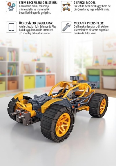 Clemen-toni Mechanics Buggy & Quad 2 Model Bir Arada S.t.e.m. Mühendislik Ve Yapı Seti