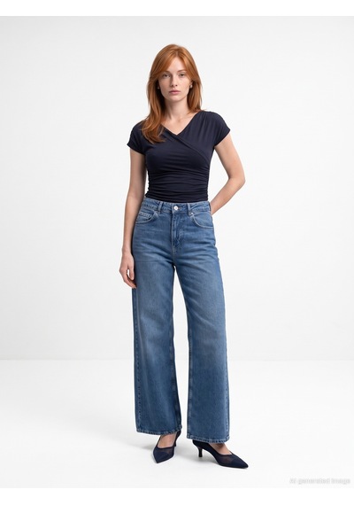 Dilvin 33157 Bra-free Drapeli V Yaka Top K.lacivert