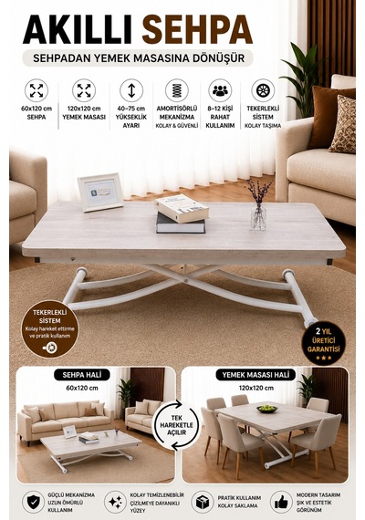 Juppo Üst Tabla Mdf Lizbon Oval Köşe Alt Beyaz İçe K