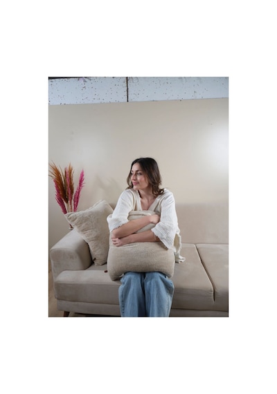 Bej Wellsoft 2'li Hediyelik Dekoratif Kırlent Kılıfı 35x55 Cm