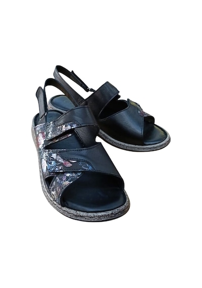 Castle Black 22383 Kadın Hakiki Deri Comfort Sandalet Siyah Siyah