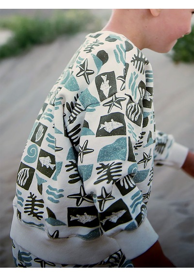 Antebies Okyanus Deseni Sweatshirt Çok Renkli