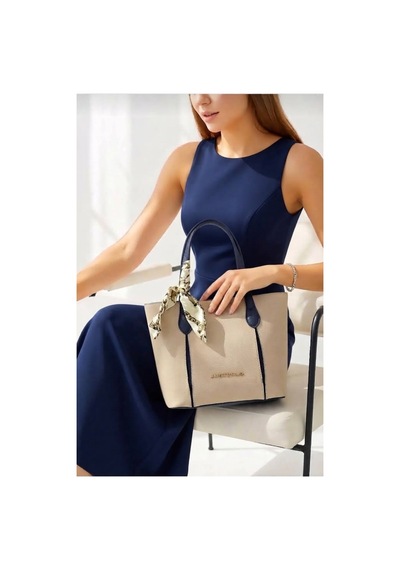 Just Polo Kadın Taş-lacivert Fular Detaylı Orta Boy El Ve Omuz Çantası-bd6086bd