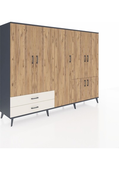 Hyperion Dolap 12 Raflı 2 Çekmeceli 7 Kapaklı 220x44x163 Antrasit-çam/aytaşı Atlas Çam/aytası - Antrasıt Hyperion Dolap 12 Raflı 2 Çekmeceli 7 Kapaklı 220x44x163 Antrasit-çam/aytaşı Atlas Çam/aytası - Antrasıt