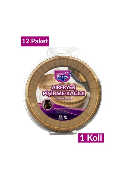 Airfryer Pişirme Kağıdı 25'li 12 Paket 1 Koli