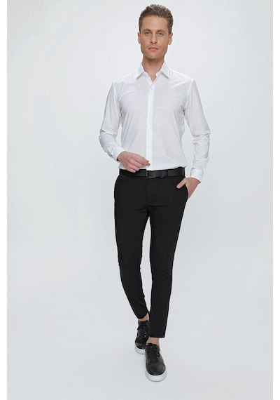 Efor P 1077 Slim Fit Siyah Spor Pantolon Siyah