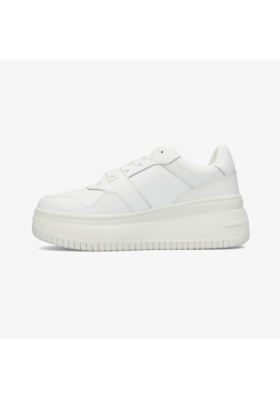 Tommy Hilfiger Tommy Jeans Retro Basket Flatform Kadın Beyaz Sneaker Düz En0en02506 Beyaz