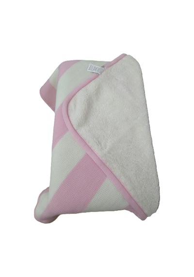 Bebe3 İplik Çizgili Biyeli Wersoft Triko İçi Polarlı Kışlık Battaniye 80 X 80 Cm Pembe Pembe