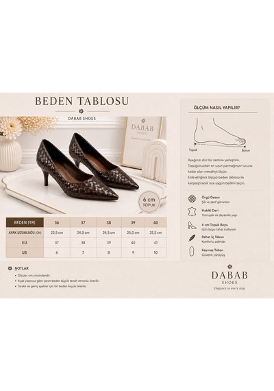 Dabab Shoes Lılya Kadın Acı Kahve Sivri Burun Örgü Desenli 6 Cm İnce Topuklu Stiletto Ayakkabı Kahverengi