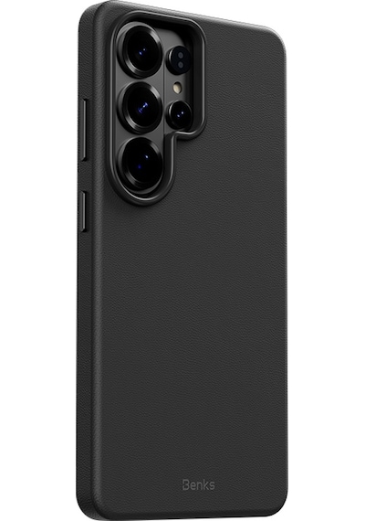 Galaxy Uyumlu S26 Ultra Kılıf M-safe Uyumlu Çizilmeye Dayanıklı Benks Vitapro Serisi Pu Deri Kapak Siyah Siyah