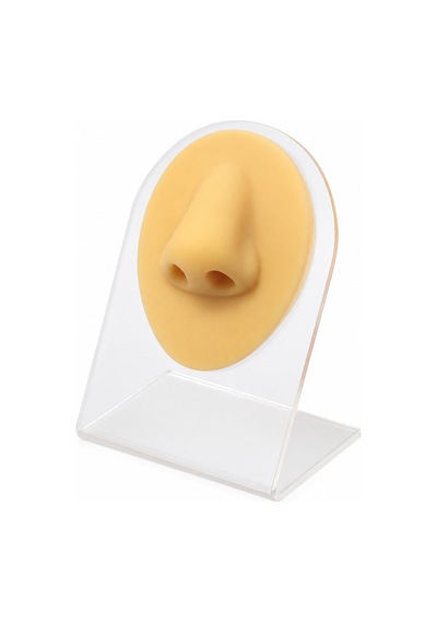 Silikon Burun Piercing Eğitim Modeli Gerçekçi Burun Piercing Pratik Modeli - Standlı