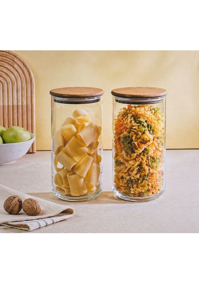 Selka Home Liya 1400 Ml. 2'li Kavanoz Şeffaf