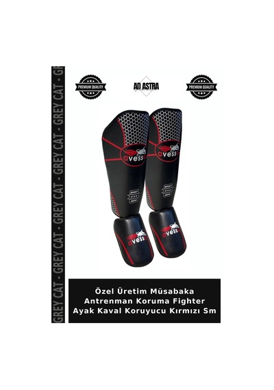 Özel Üretim Müsabaka Antrenman Koruma Fighter Ayak Kaval Koruyucu Kırmızı Sm
