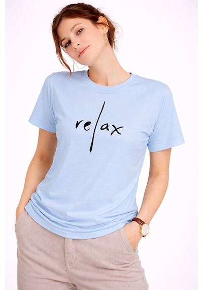 Nevermind Kadın Tişört Basic Minimal Baskılı Relax Yazılı Günlük Rahat Pamu Mavi Nevermind Kadın Tişört Basic Minimal Baskılı Relax Yazılı Günlük Rahat Pamu Mavi