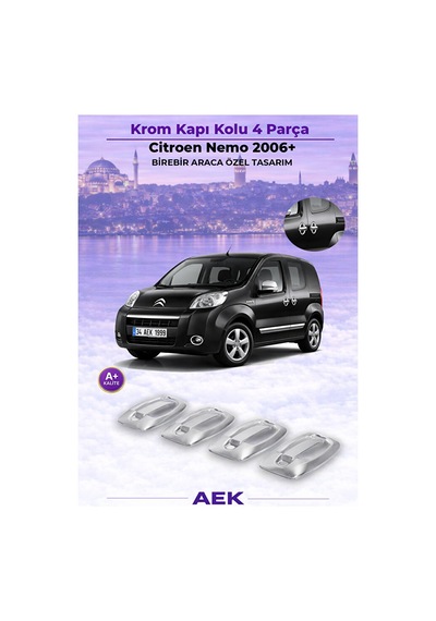 Citroen Nemo 2007+ Araca Özel Krom Kapı Kol A+