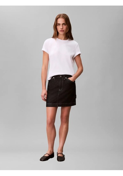 Calvin Klein A - Ss 20s Jsy Logo, Yaa Beyaz Kadın T-shirt