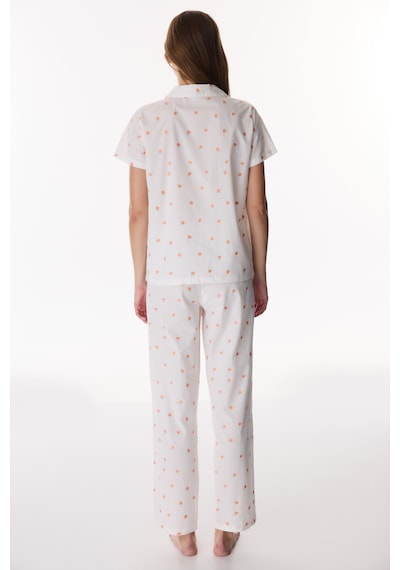 Penti Kırık Beyaz Peach Pamuklu Gömlek Pantolon Pijama Takımı