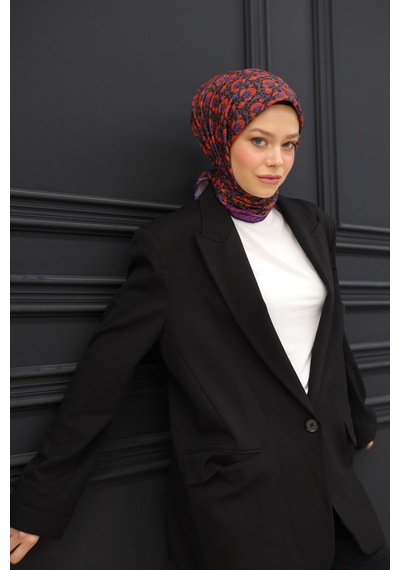 Silk Home Soft Eşarp 73077-07 Siyah, Saks, Parlak Turuncu