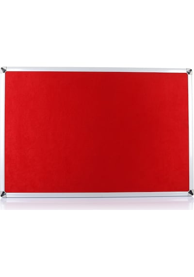 90x120 Duvara Monte Kumaşlı Pano Metal Çerçeveli Kırmızı