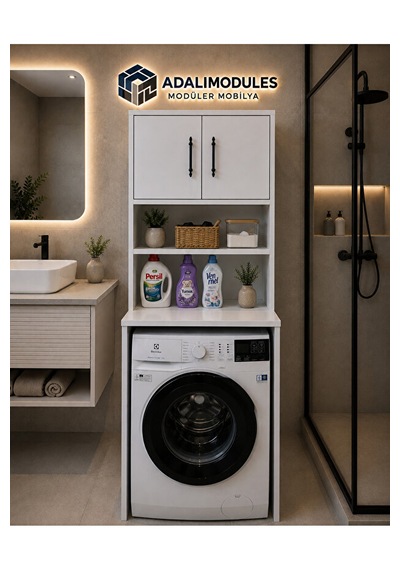 Deniz İki Kapaklı Çamaşır Makinesi Üstü Banyo Düzenleyici 2 Bölmeli Üst Dolaplı Çok Amaçlı Banyo Dolabı Beyaz Deniz İki Kapaklı Çamaşır Makinesi Üstü Banyo Düzenleyici 2 Bölmeli Üst Dolaplı Çok Amaçlı Banyo Dolabı Beyaz