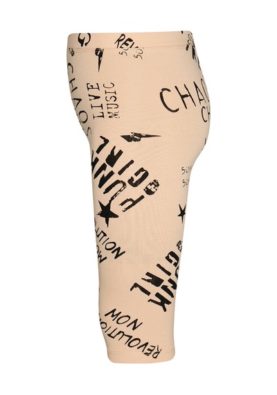 Lovetti Kız Çocuk Punk Gırl Desen Kapri 1503 Pembe - Siyah