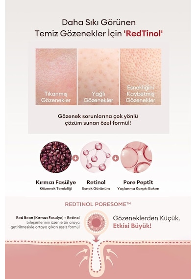 Lexroo Retinol İçerikli, Gözenek Arındırıcı Yıkama Köpüğü Red Bean Retinol Pore Peel To Foam 120 Ml