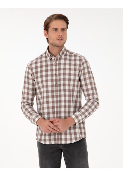 Pierre Cardin Erkek Kahverengi Gömlek Desenli 50298846-vr029 Kahverengi
