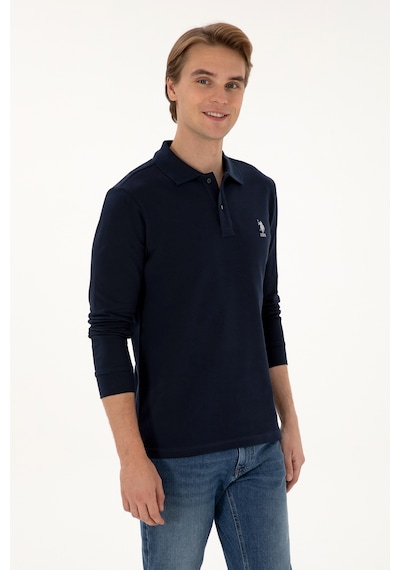 U.S. Polo Assn. Erkek Regular Fit Polo Yaka Lacivert Basic Sweatshirt 50307757-VR033 U.S. Polo Assn. Erkek Regular Fit Polo Yaka Lacivert Basic Sweatshirt 50307757-VR033