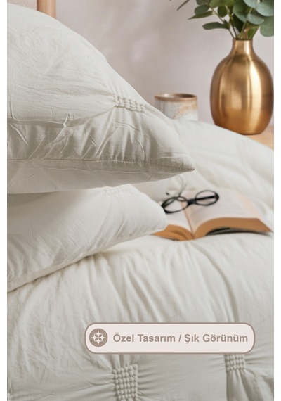 Elart Bianca Çift Kişilik Comfort Set Krem