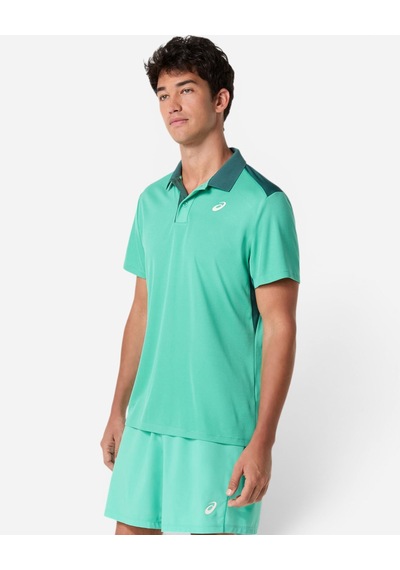 Asics Court Polo Erkek Yeşil Kısa Kollu Tshirt 2041a340-303