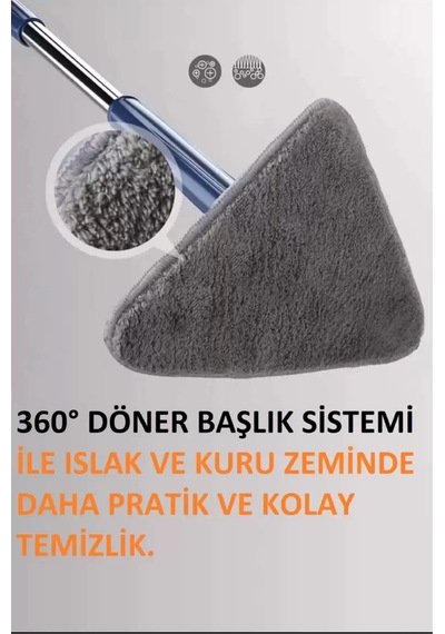 1+1 Hediye Bezli Kendinden Sıkmalı Üçgen Mop